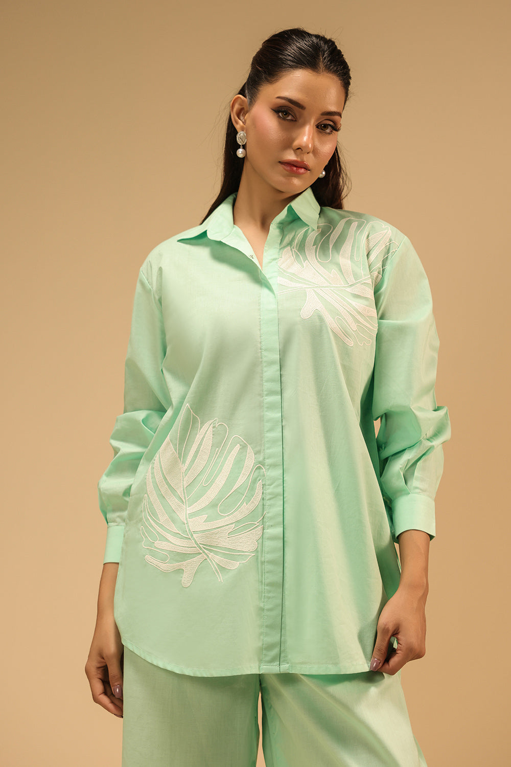 Cambric Embroidered Co-Ord Set