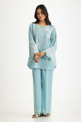 Cambric Embroidered Co-Ord Set