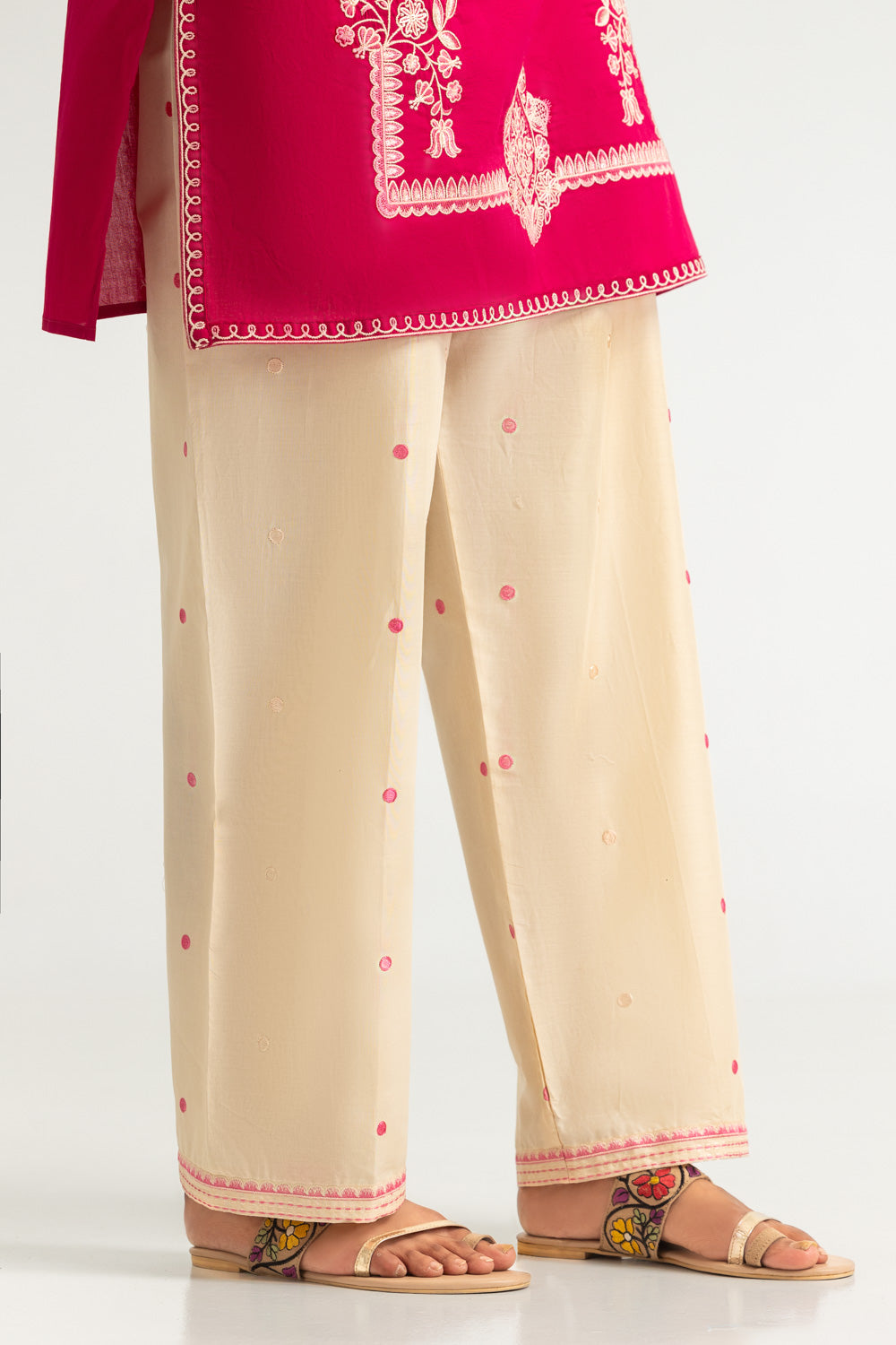 Cambric Embroidered Co-Ord Set