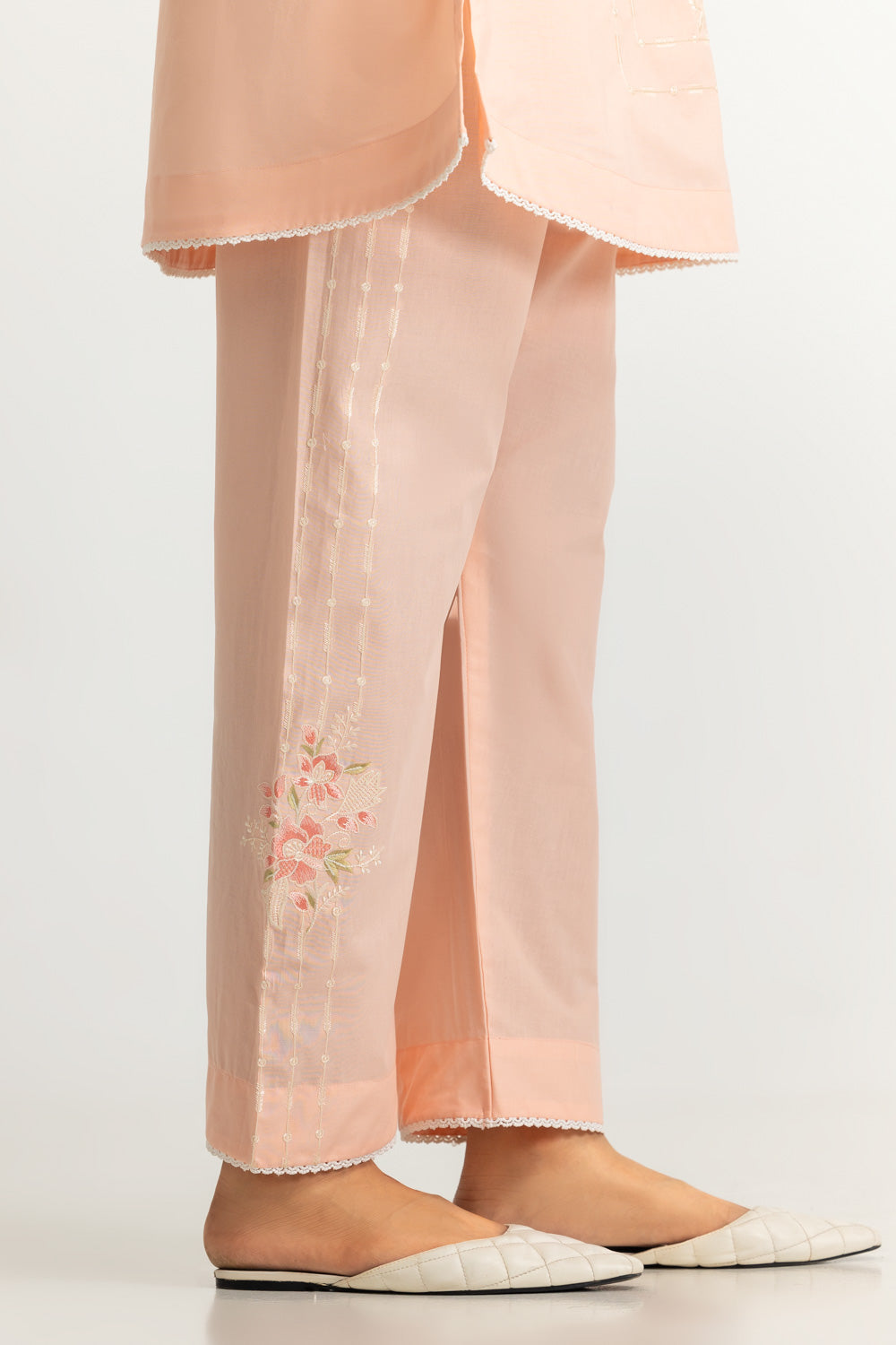 Cambric Embroidered Co-Ord Set