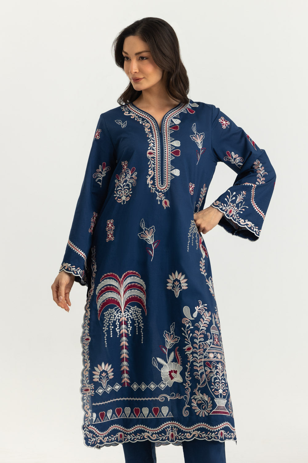Cambric Embroidered Co-Ord Set