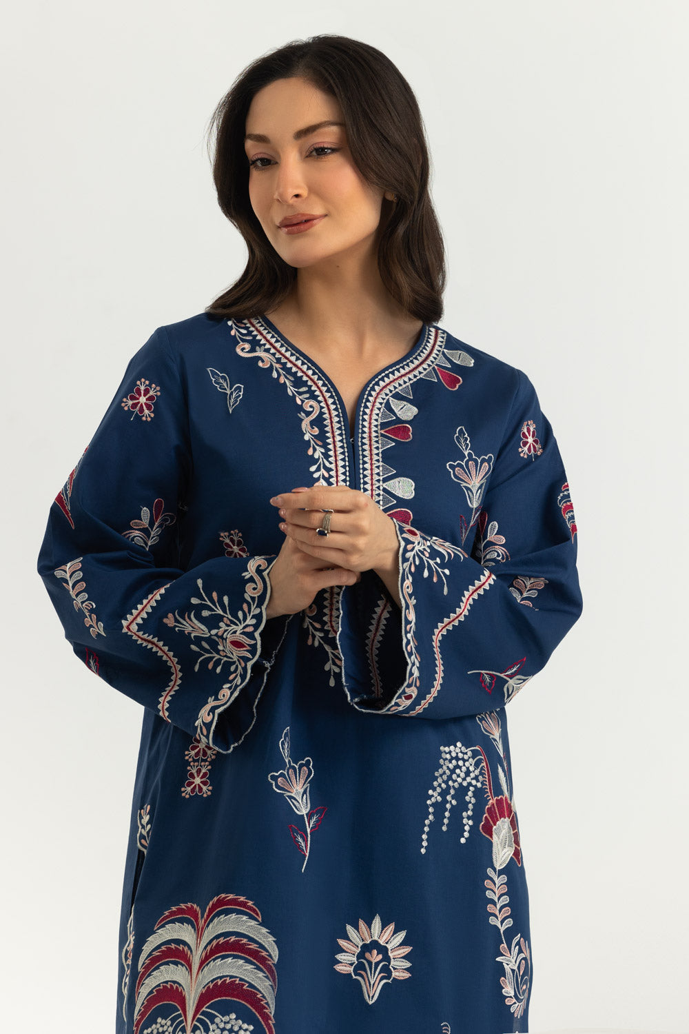 Cambric Embroidered Co-Ord Set