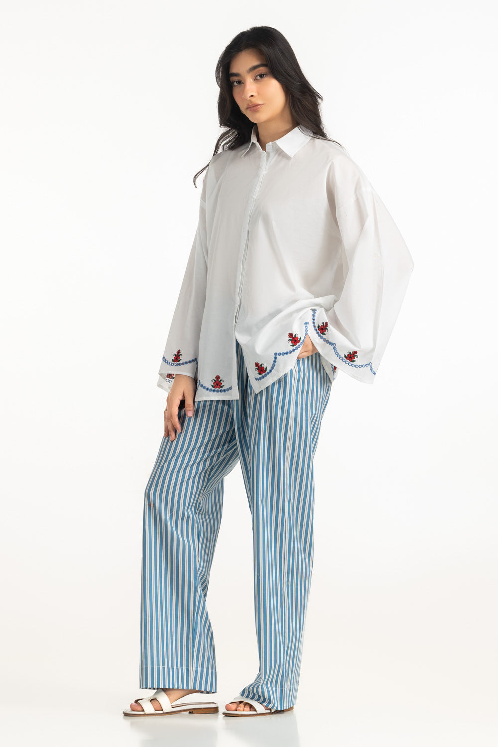 Cambric Embroidered Shirt And Trouser