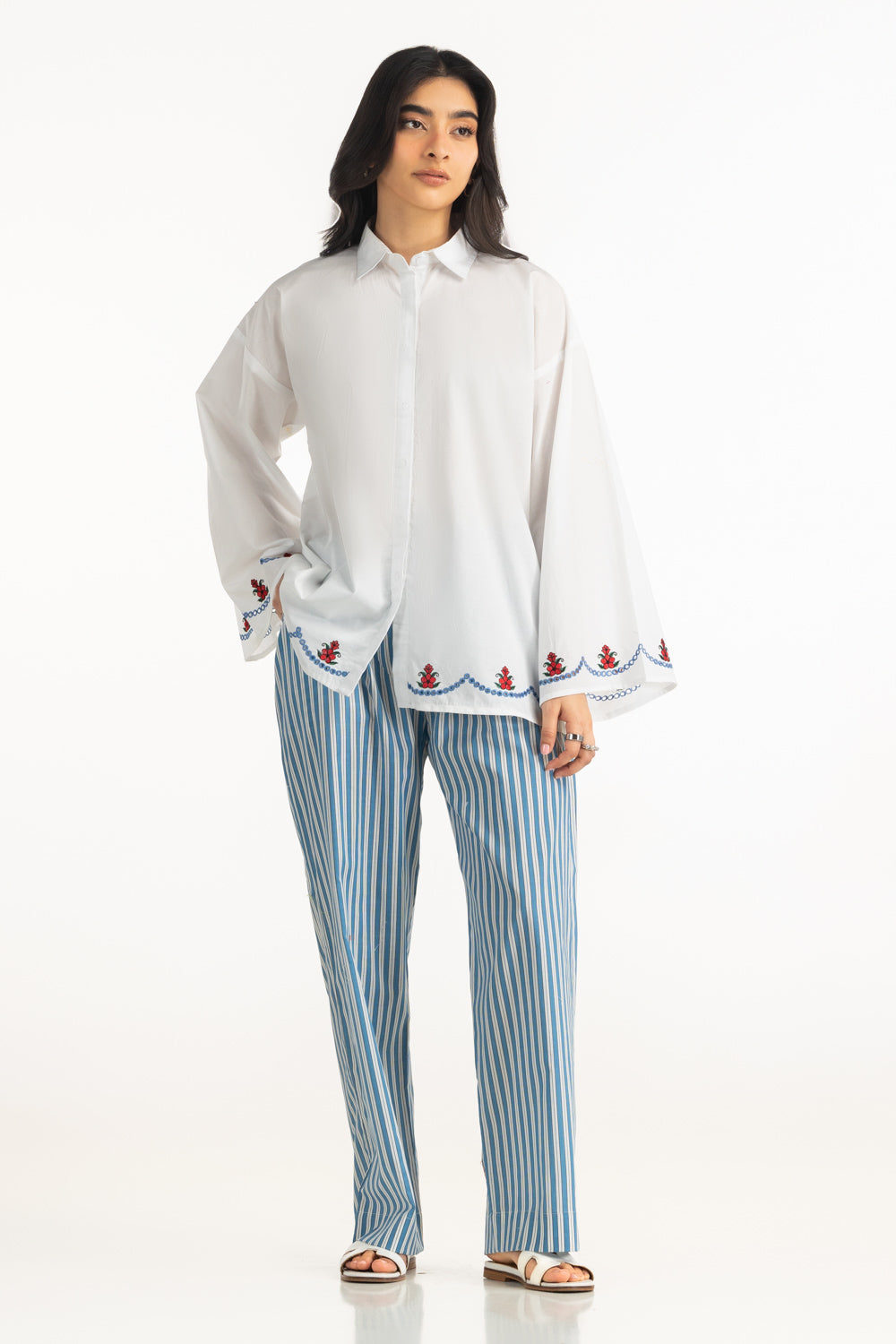 Cambric Embroidered Shirt And Trouser