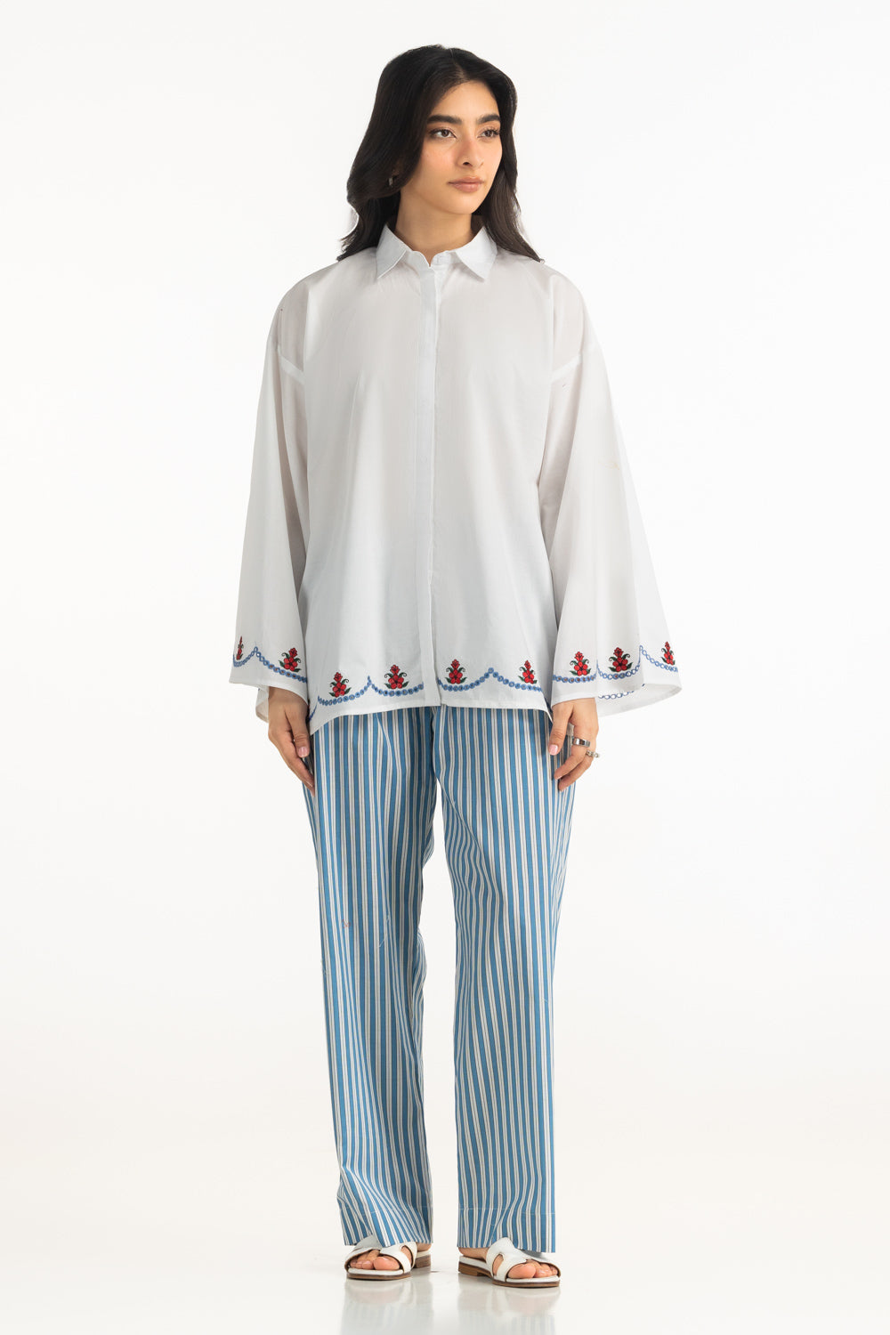 Cambric Embroidered Shirt And Trouser