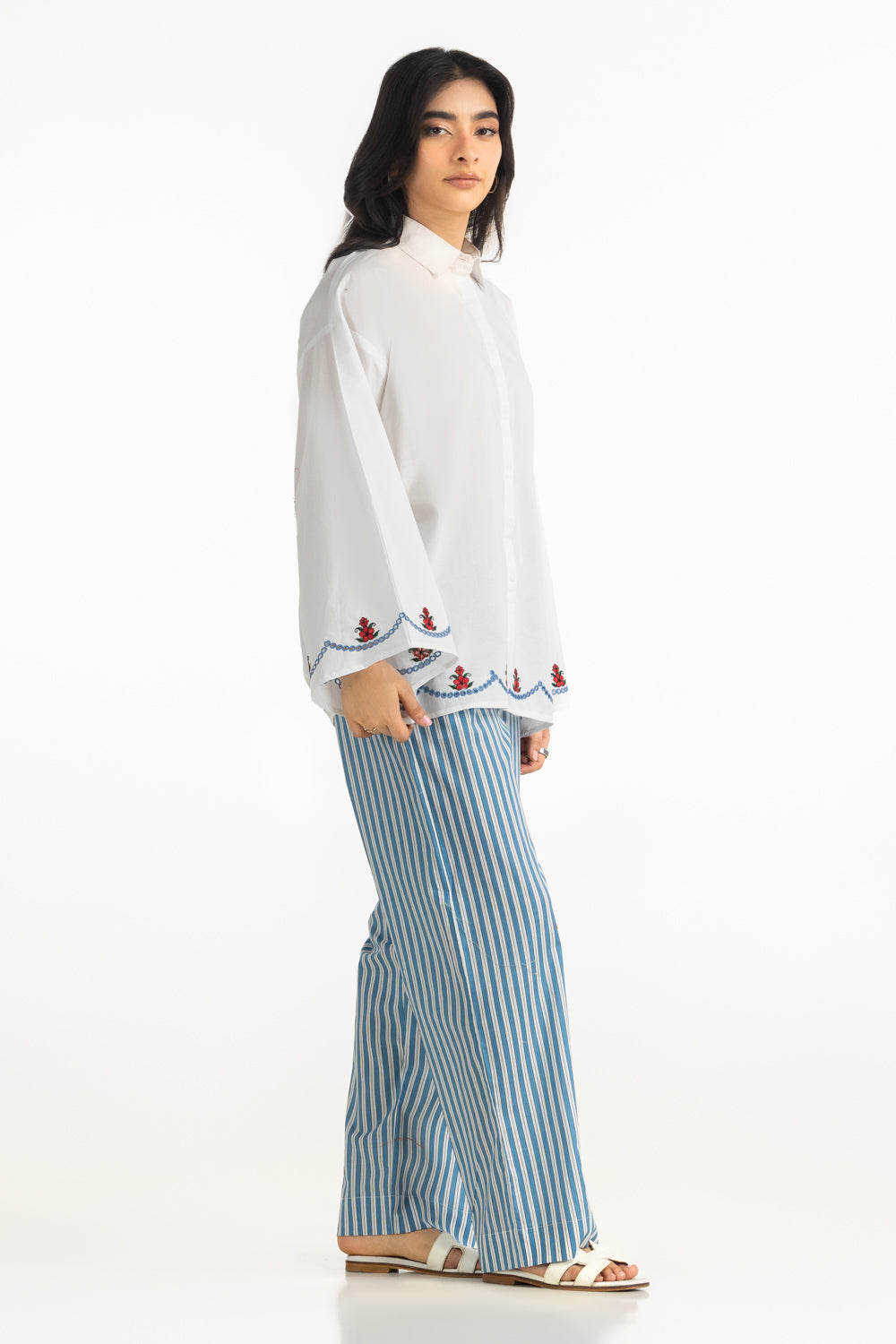 Cambric Embroidered Shirt And Trouser