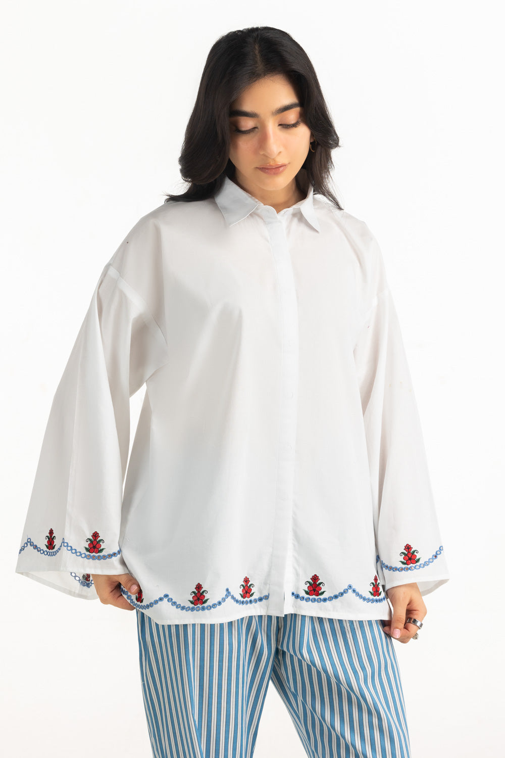 Cambric Embroidered Shirt And Trouser