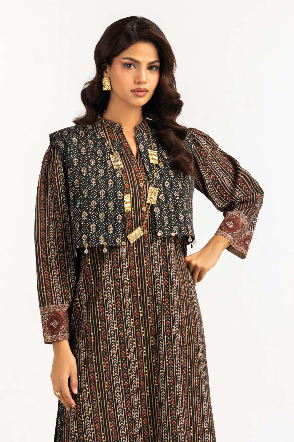 Cambric Foil Printed Waistcoat