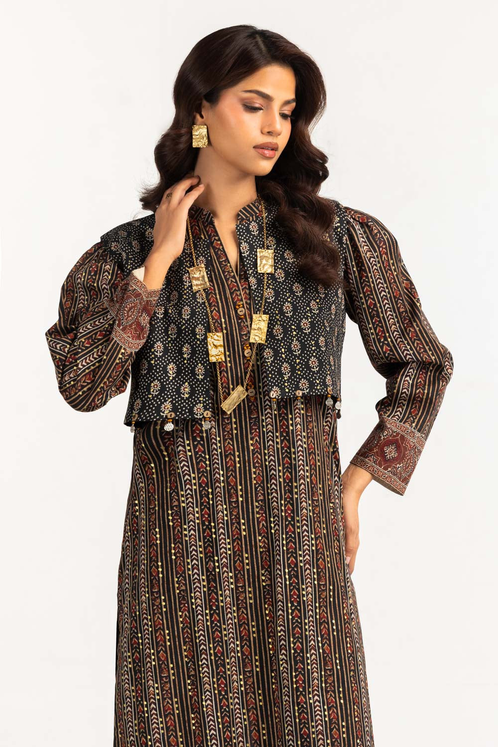 Cambric Foil Printed Waistcoat