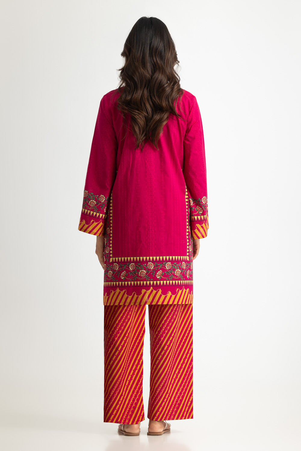 Cambric Printed Co-Ord Set With Embroidered