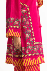 Cambric Printed Co-Ord Set With Embroidered
