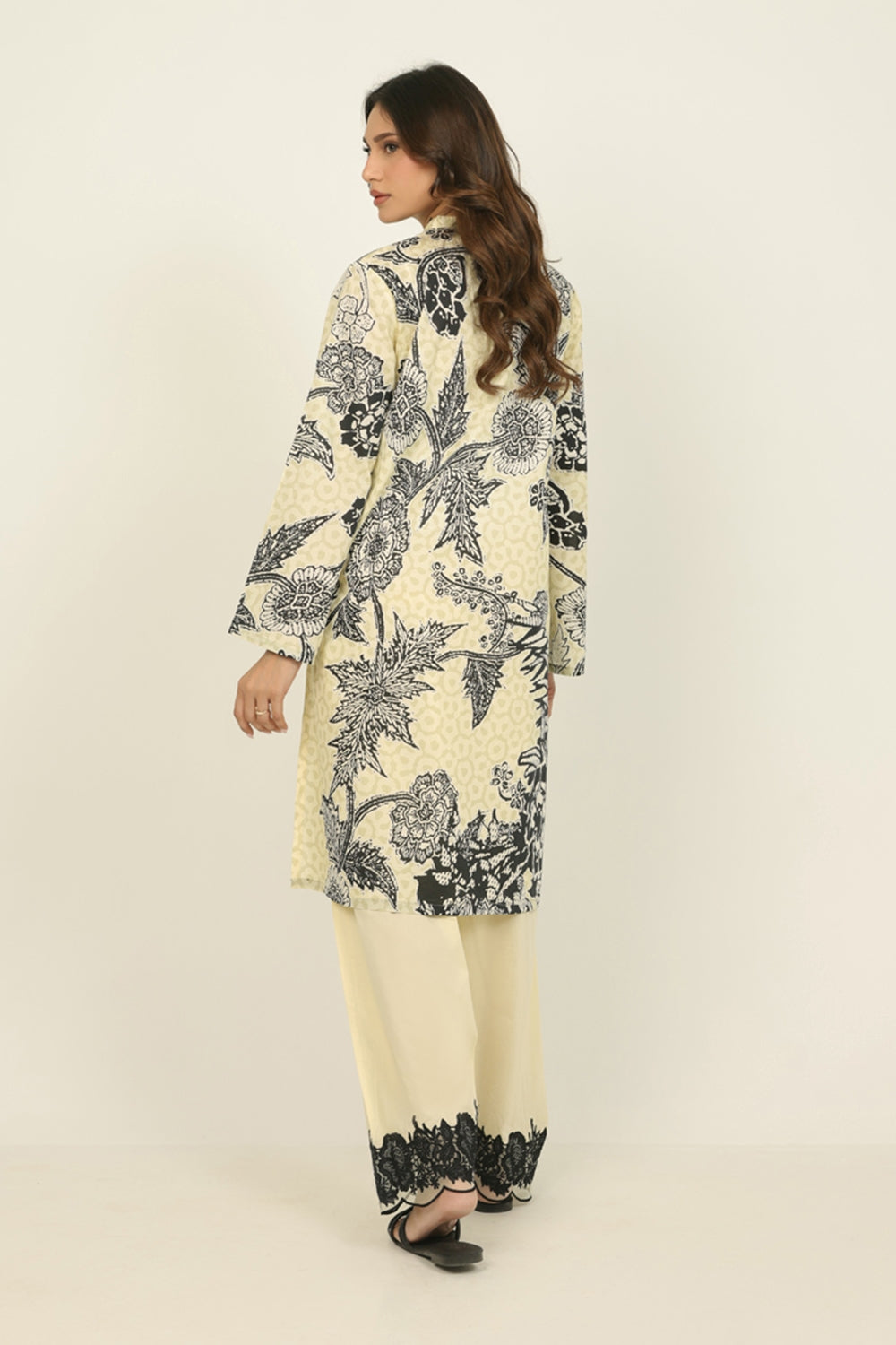 Cambric Printed Co-Ord Set With Embroidered