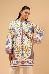 Cambric Printed Co-Ord Set With Embroidered