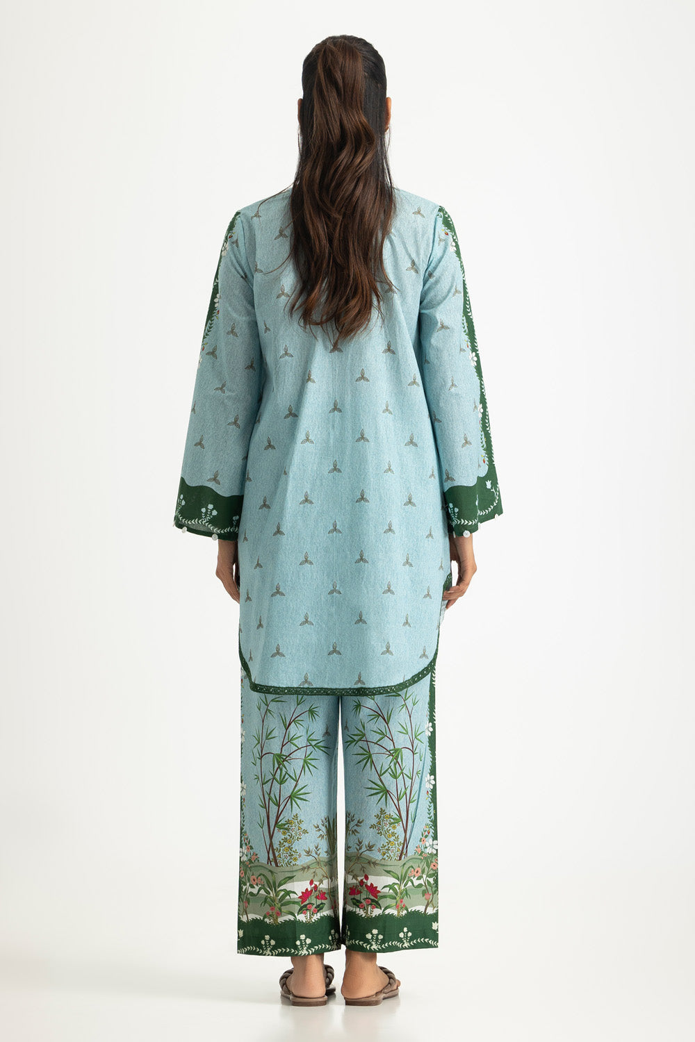 Cambric Printed Co-Ord Set With Embroidered