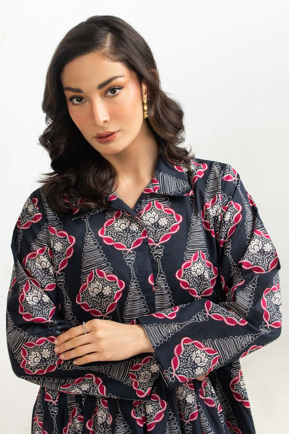 Cambric Printed Long Shirt