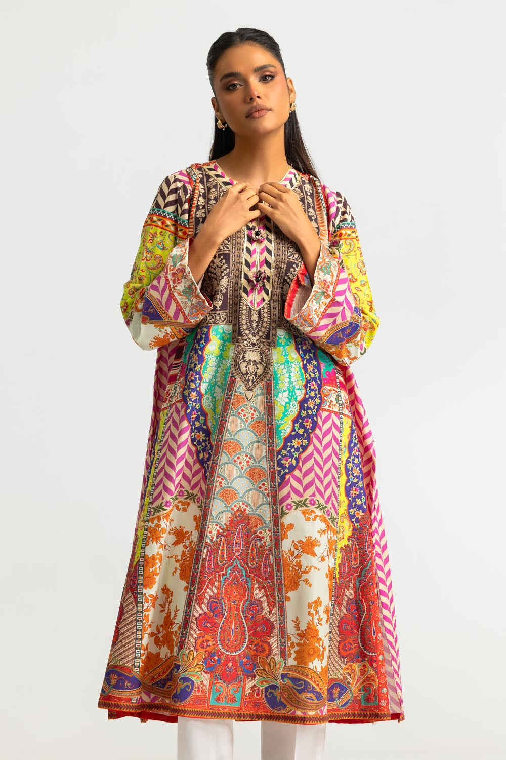 Cambric Printed Long Shirt