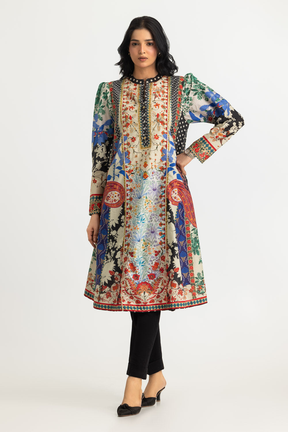 Cambric Printed Long Shirt