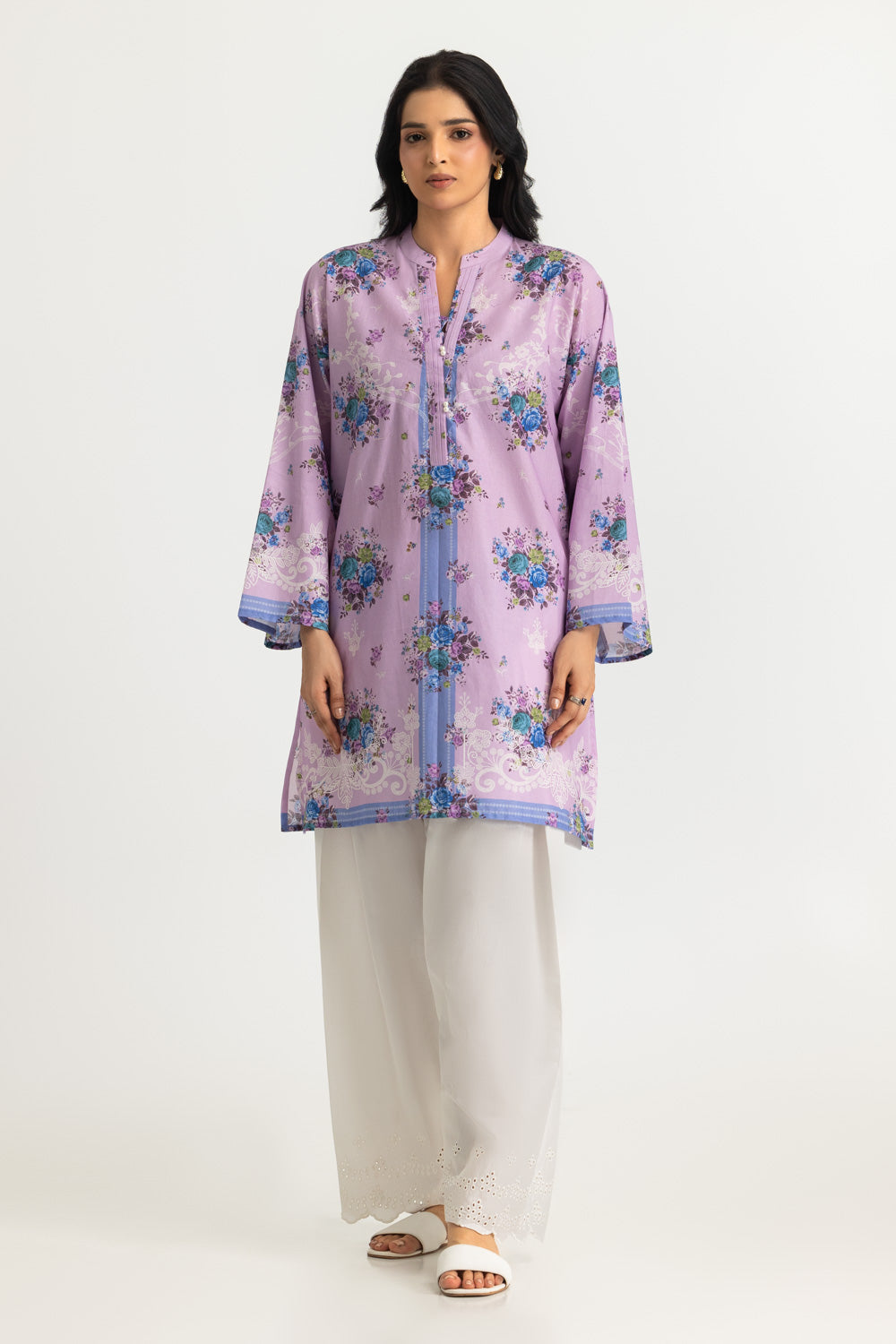 Cambric Printed Shirt And Embroidered Trouser
