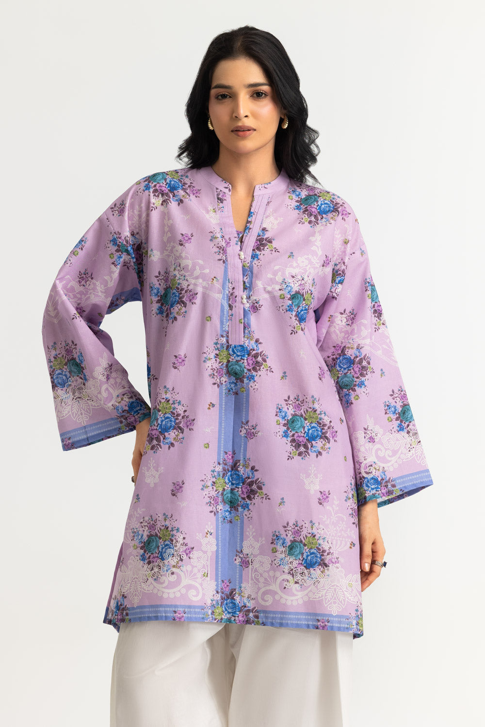 Cambric Printed Shirt And Embroidered Trouser