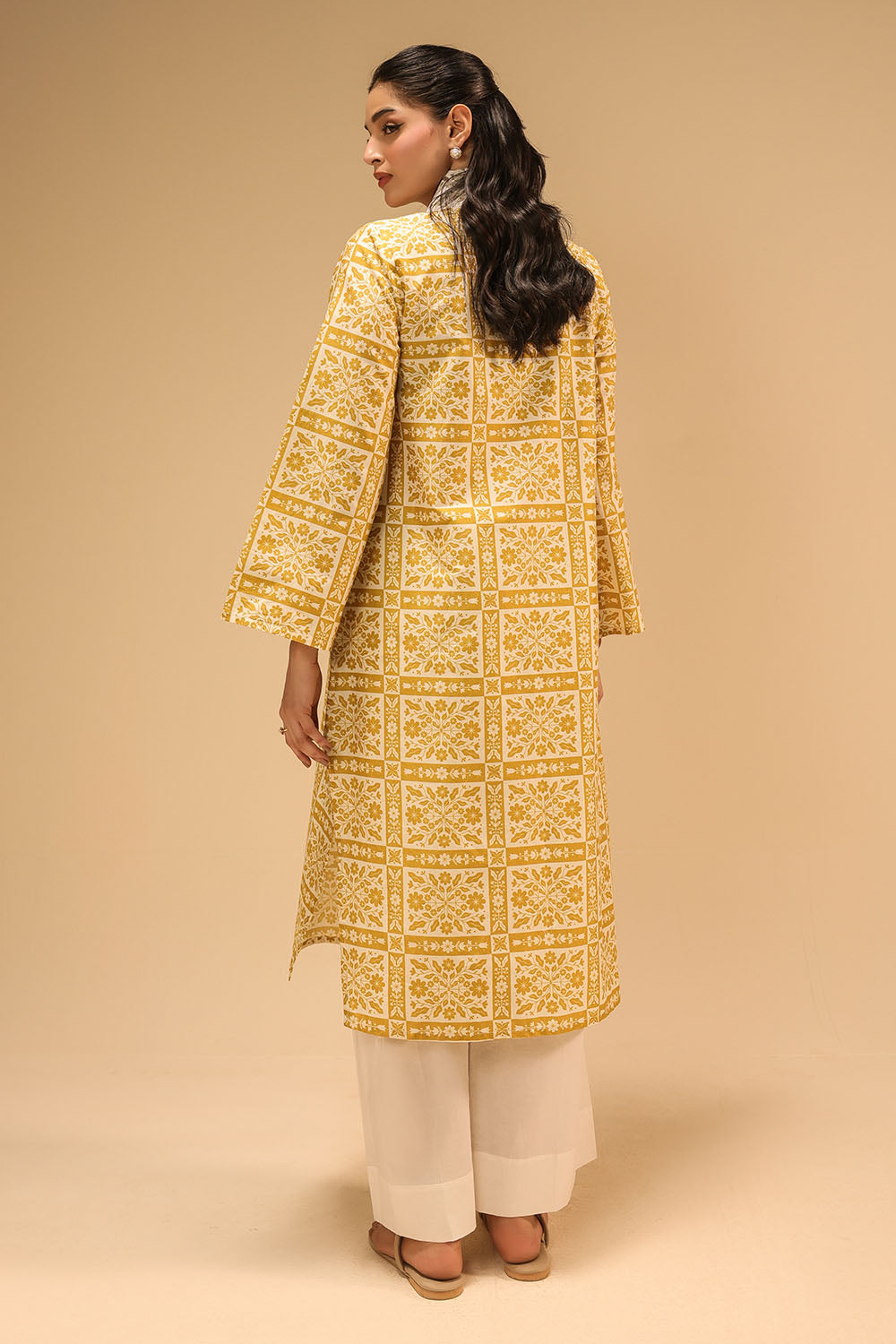 Cambric Printed Shirt With Embroidered