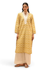Cambric Printed Shirt With Embroidered