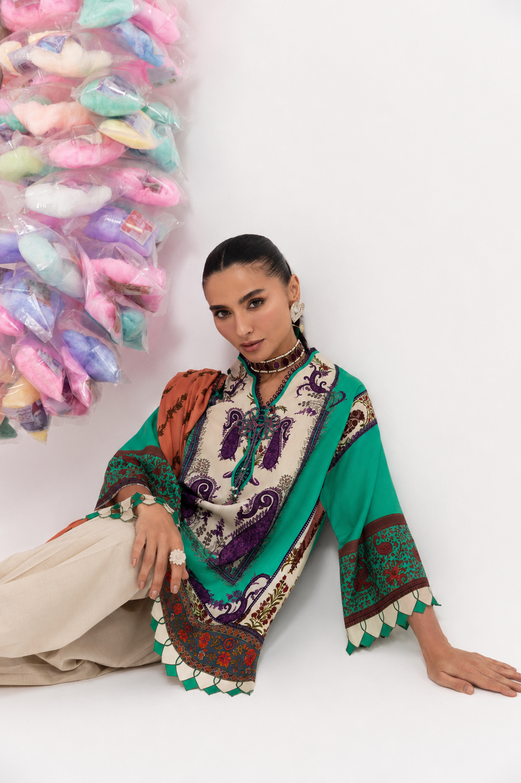 Stitched Printed Linen Shirt+ Dupatta