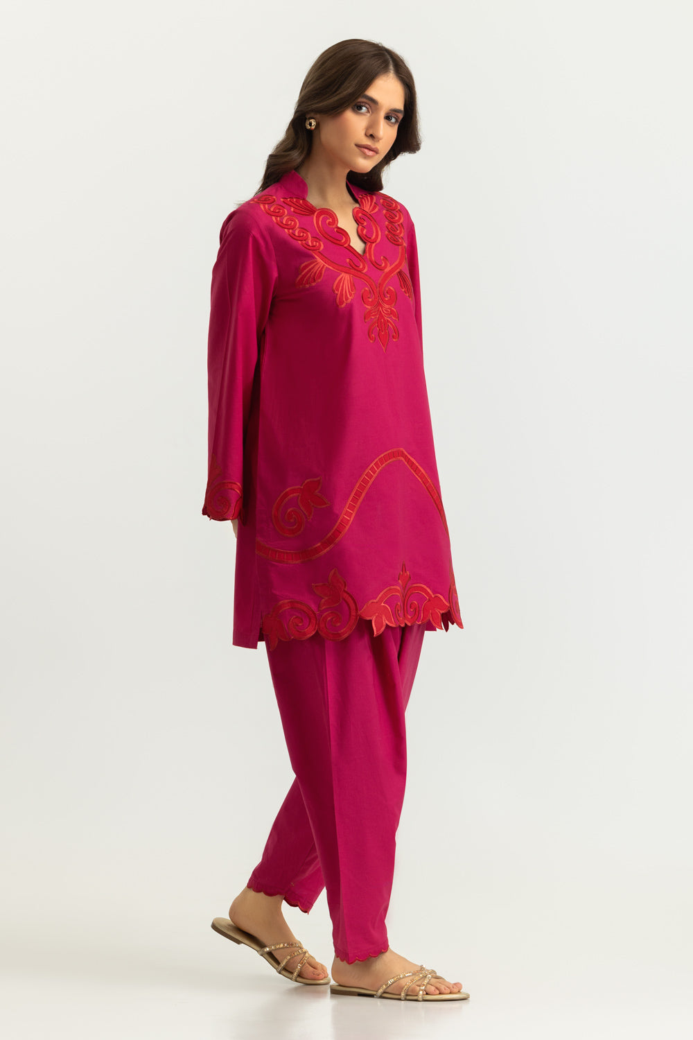 Cotton Bana Dora Embroidered Co-Ord Set