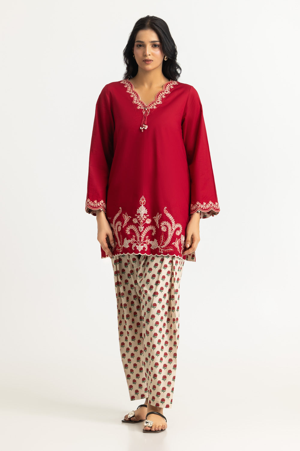 Cotton Bana Dora Embroidered Co-Ord Set