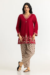 Cotton Bana Dora Embroidered Co-Ord Set