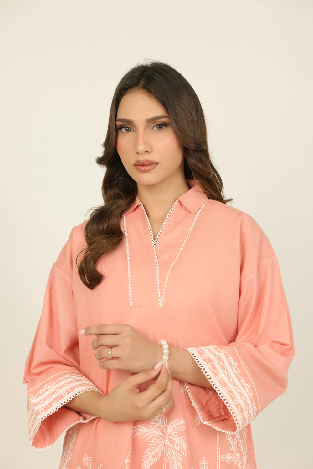 Cotton Bana Dora Embroidered Co-Ord Set