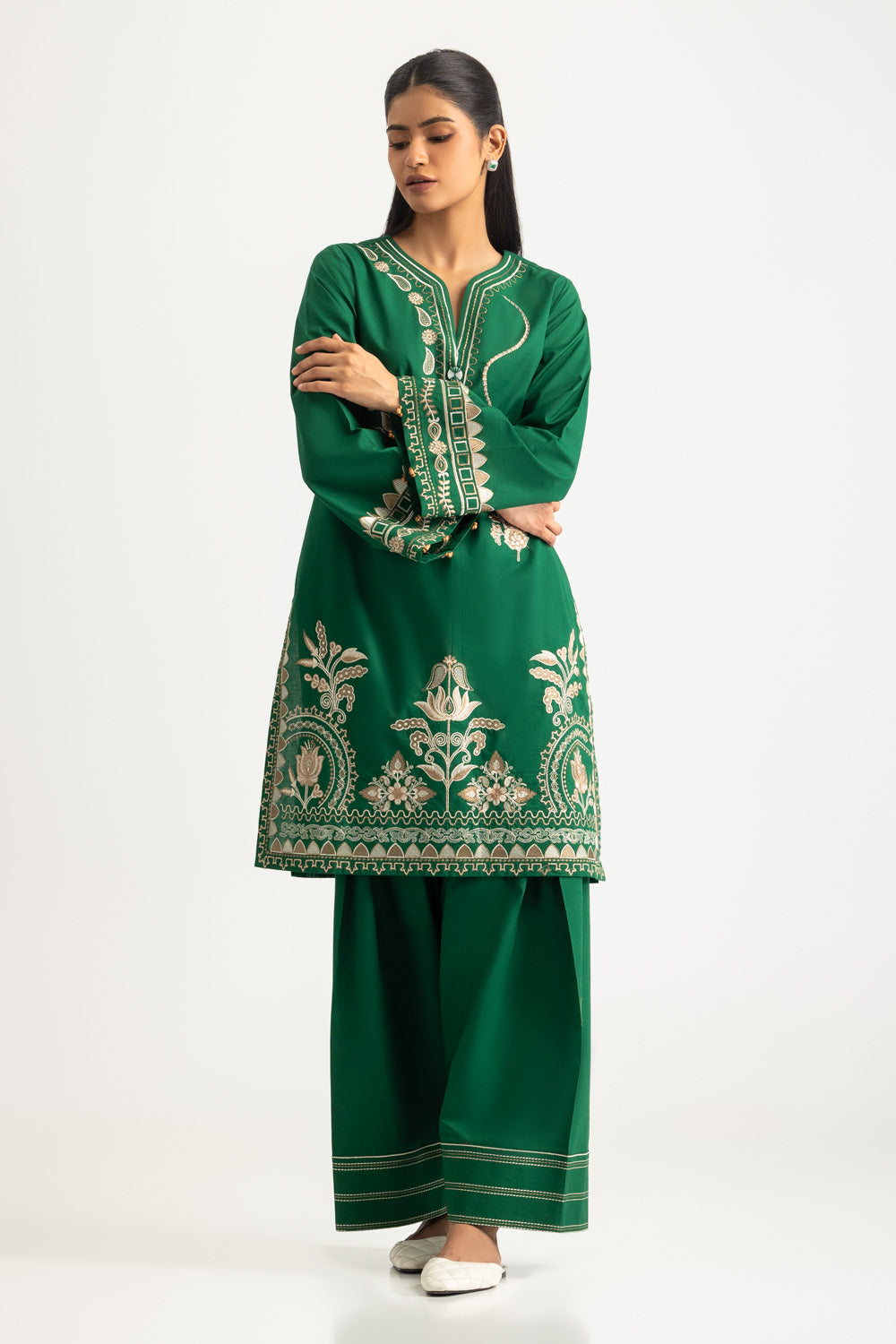 Cotton Bana Dora Embroidered Co-Ord Set