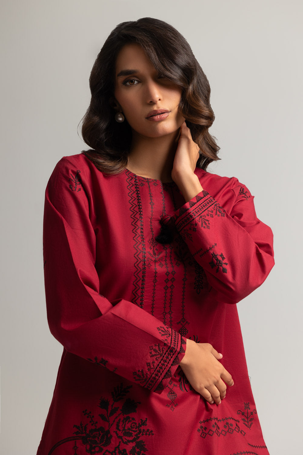 Cotton Bana Dora Embroidered Co-Ord Set