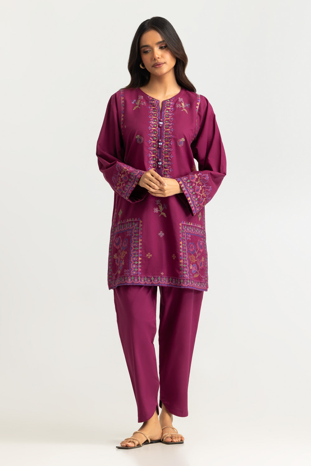 Cotton Bana Dora Embroidered Co-Ord Set