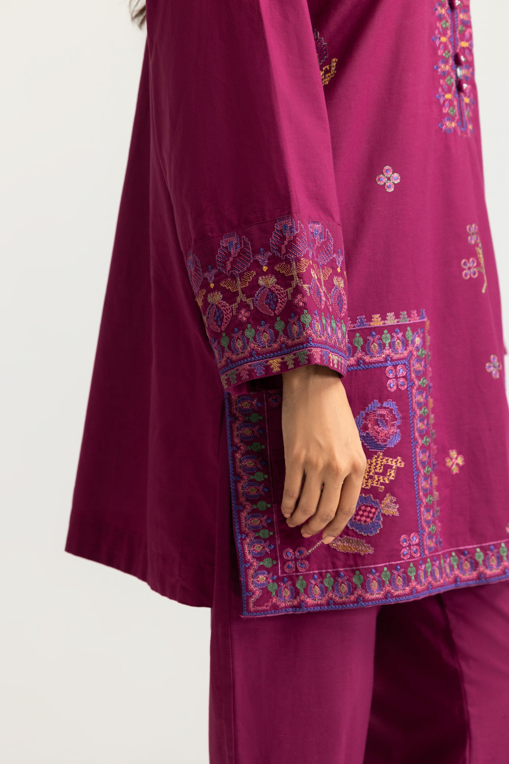 Cotton Bana Dora Embroidered Co-Ord Set