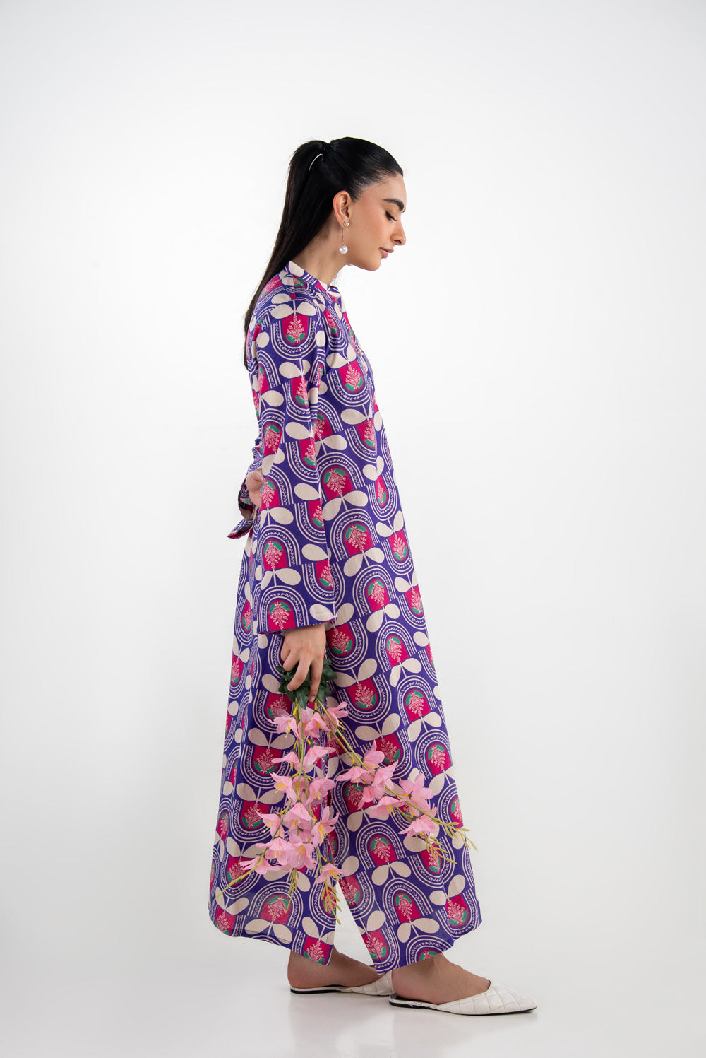 Cotton Bana Dora Printed Long Shirt