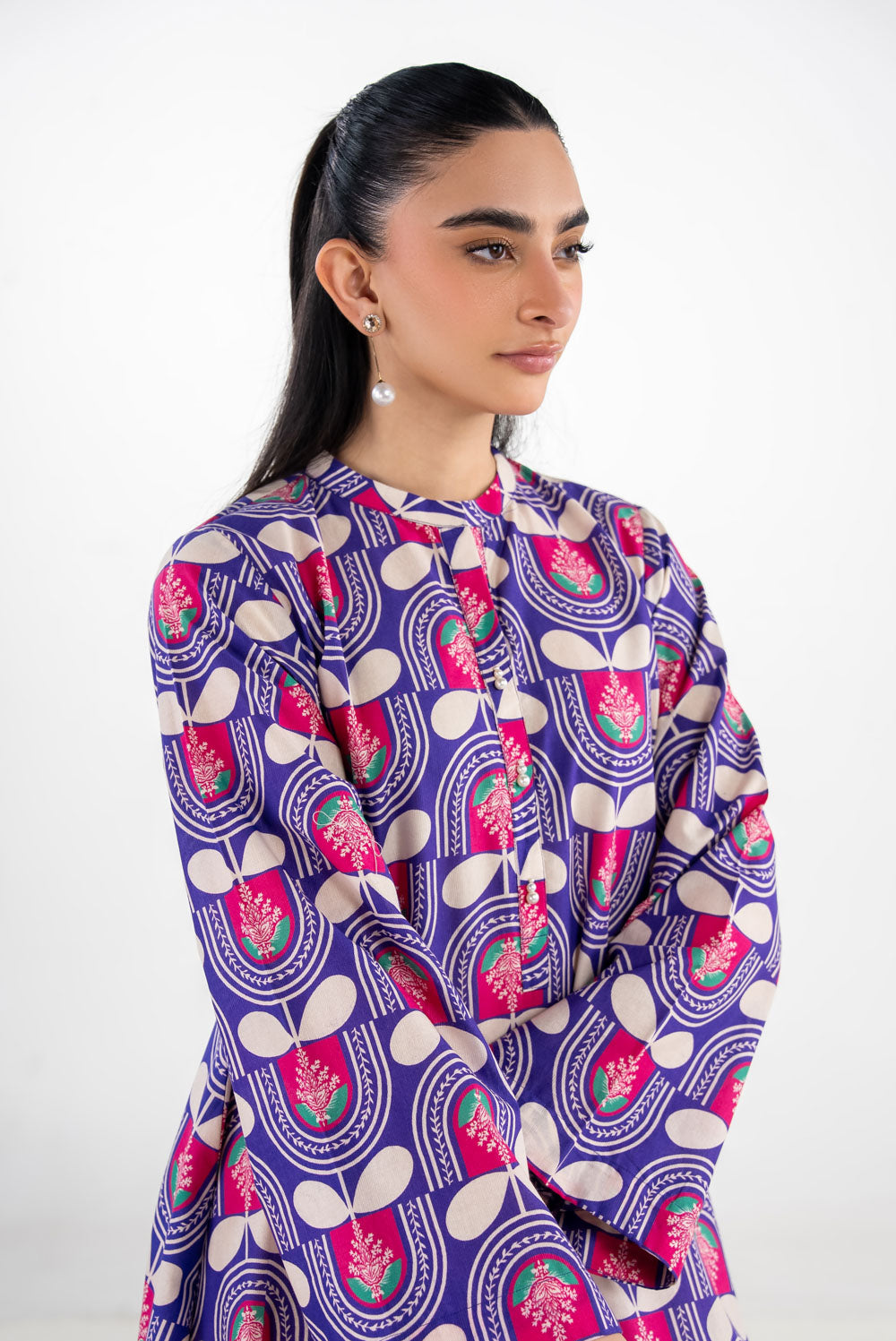 Cotton Bana Dora Printed Long Shirt