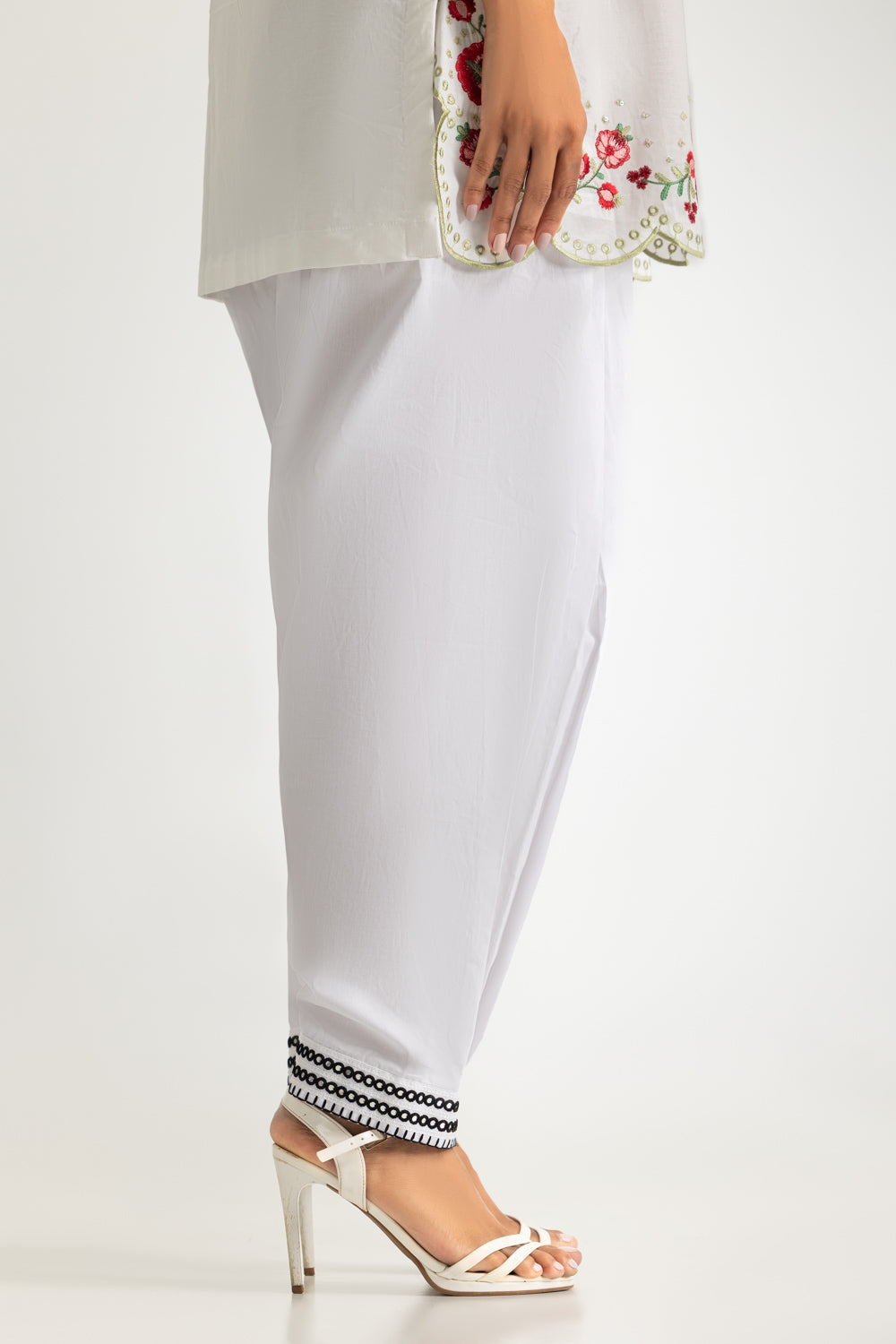 Cotton Embroidered Trouser