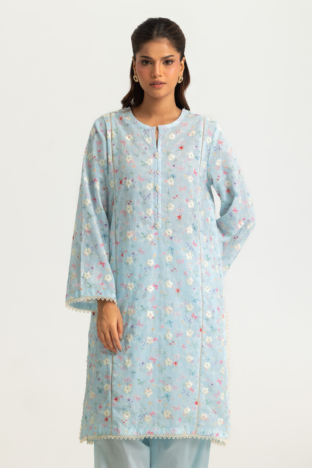 Cotton Printed Co-Ord Set With Embroidered