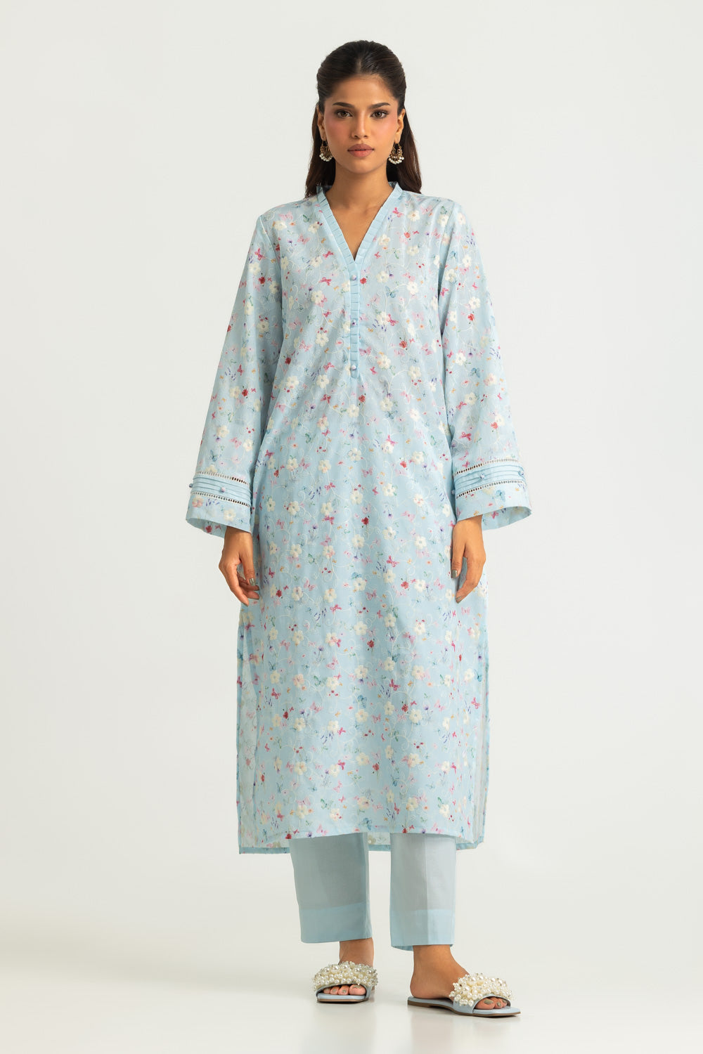 Cotton Printed Co-Ord Set With Embroidered