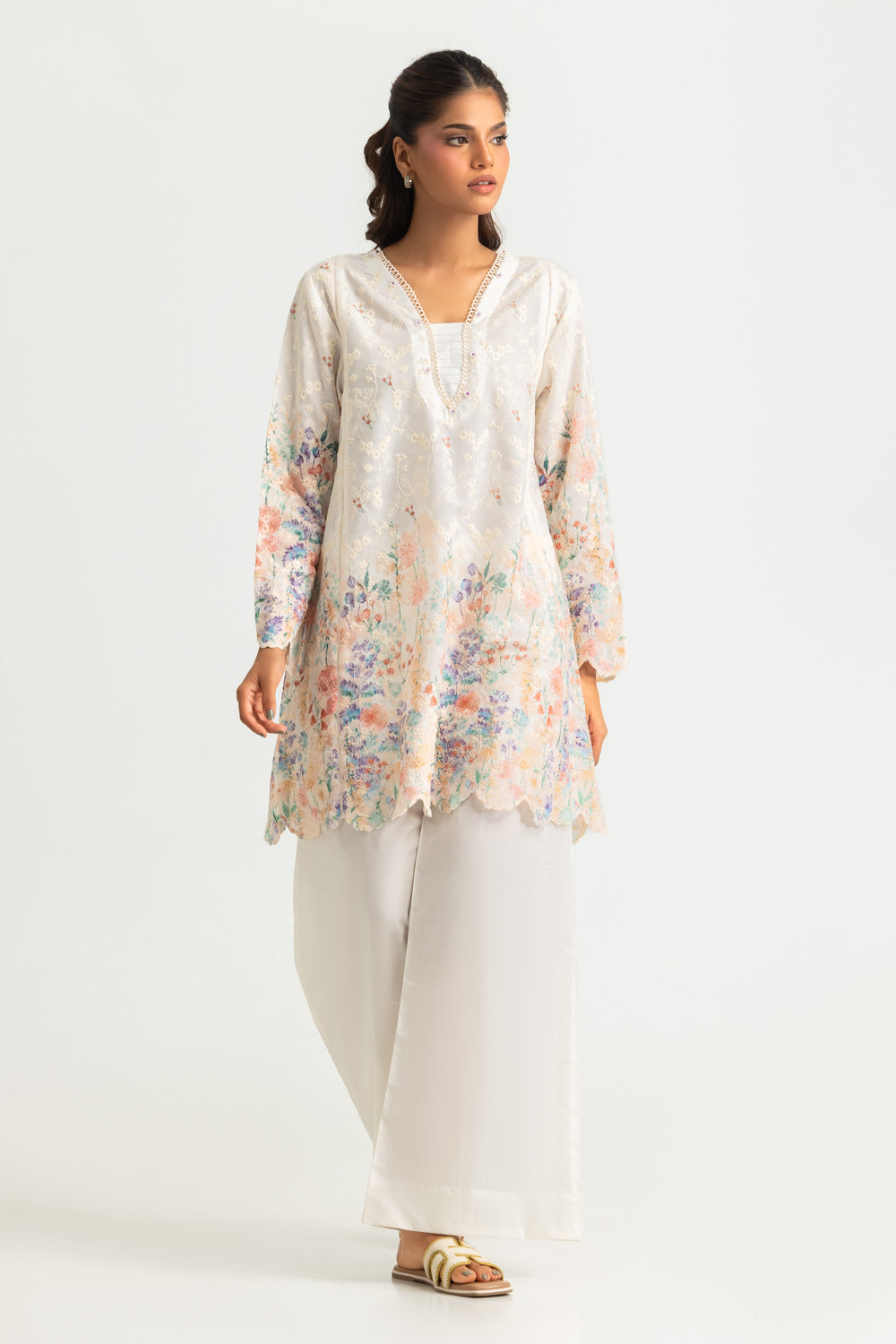 Cotton Printed Co-Ord Set With Embroidered