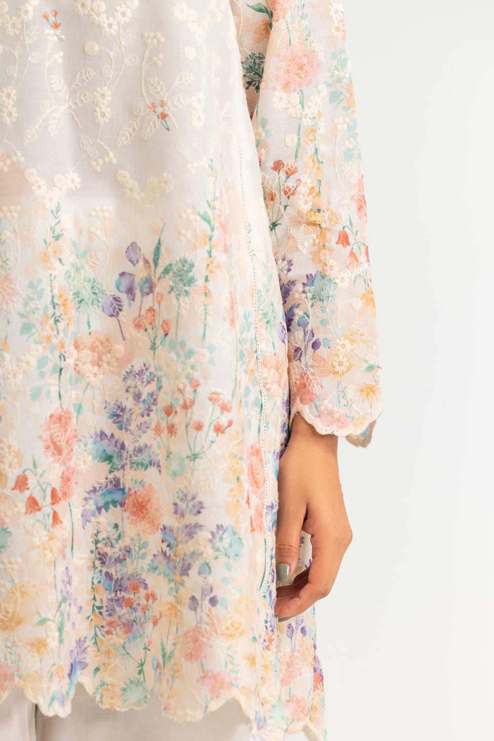 Cotton Printed Co-Ord Set With Embroidered