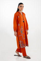 Cotton Viscose Slub Embroidered Co-Ord Set