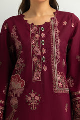 Cotton Viscose Slub Embroidered Co-Ord Set
