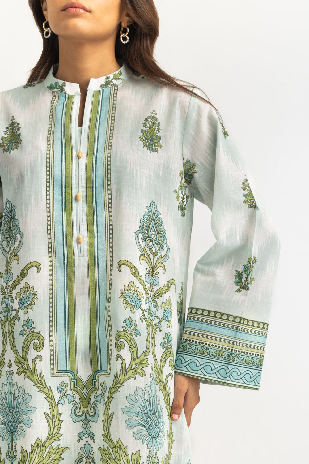 Cross Hatch Printed Shirt And Dupatta
