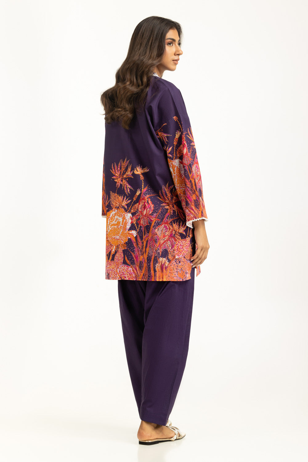 Cross Slub Printed Co-Ord Set