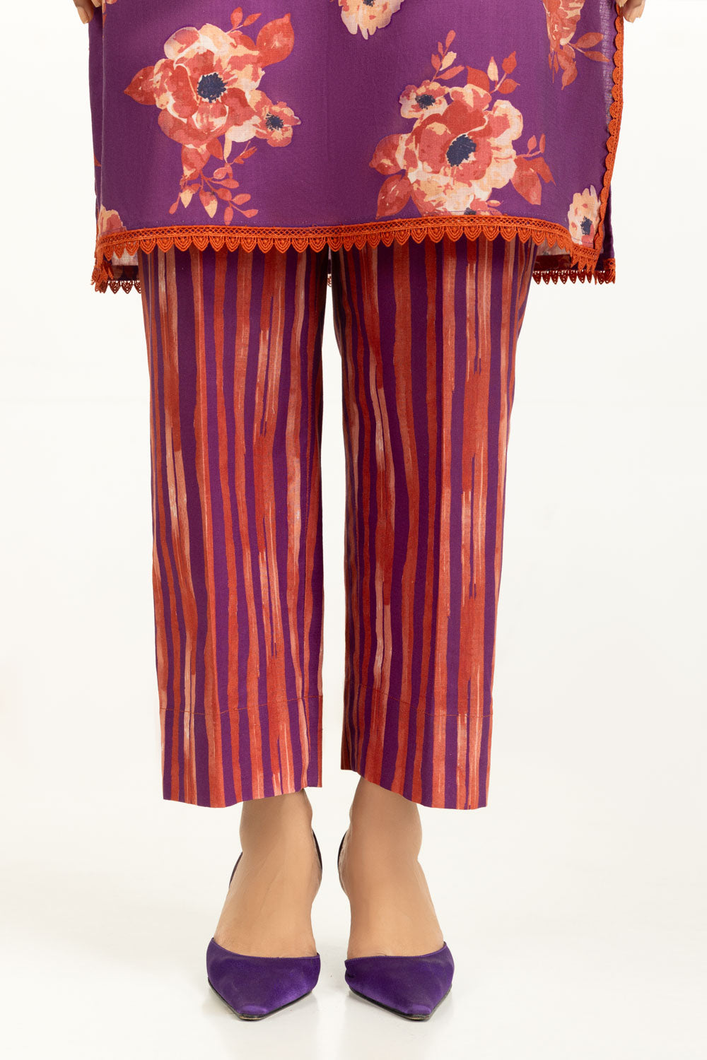 Cross Slub Printed Co-Ord Set