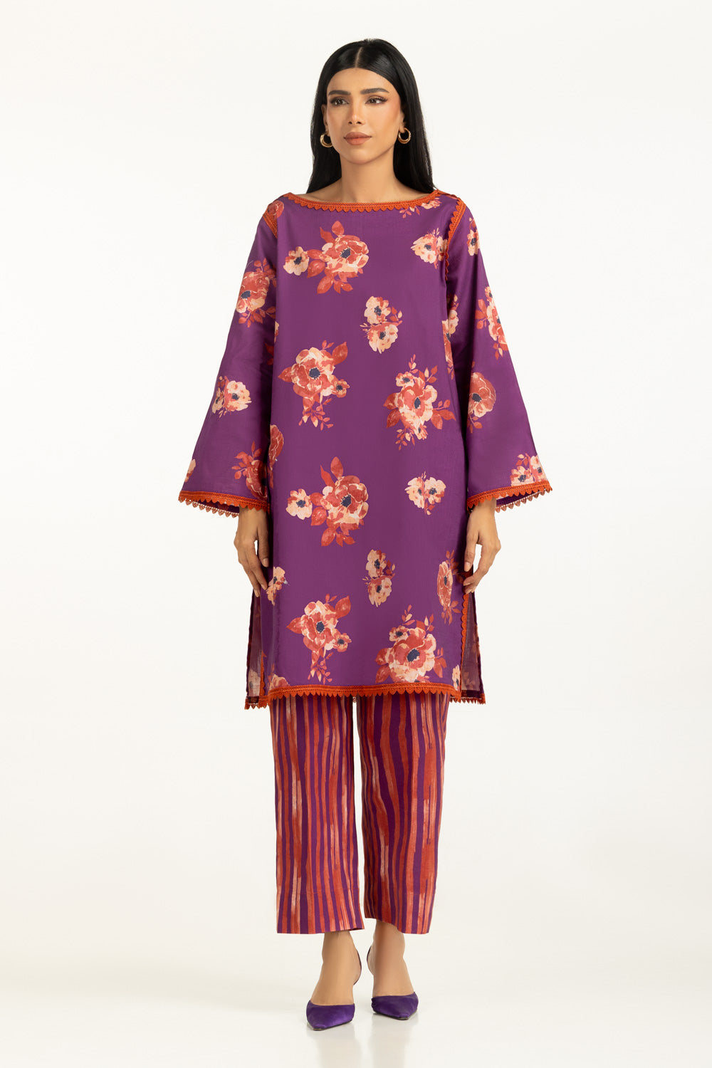 Cross Slub Printed Co-Ord Set