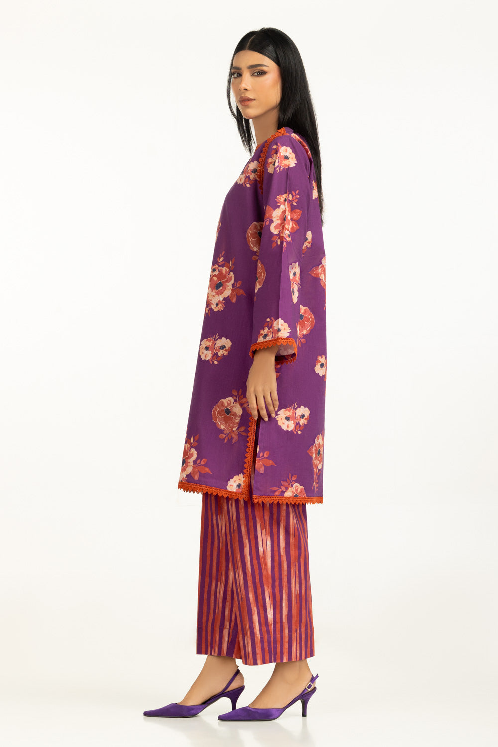 Cross Slub Printed Co-Ord Set