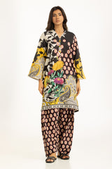Cross Slub Printed Co-Ord Set