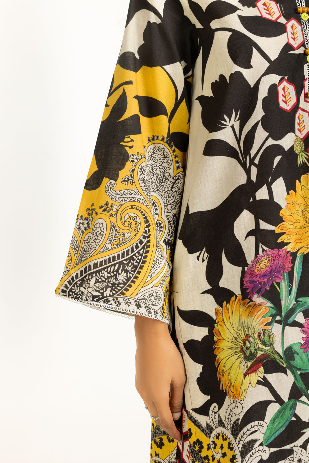 Cross Slub Printed Co-Ord Set